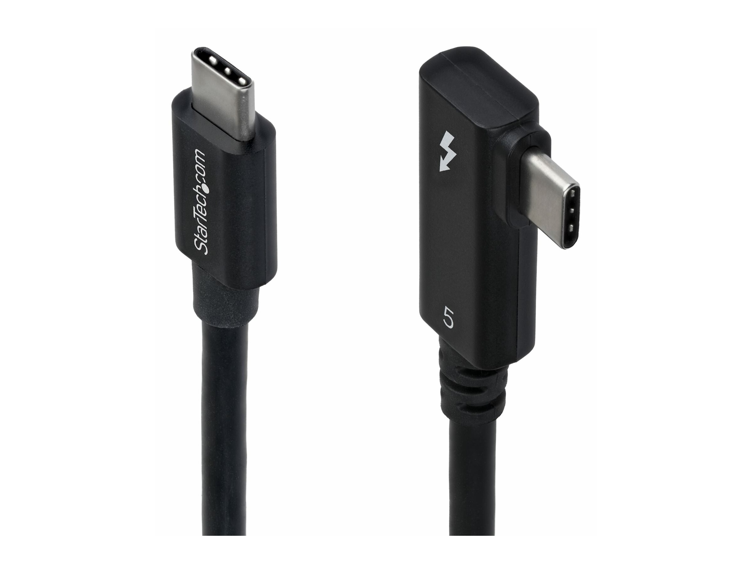StarTech.com 2.6ft (80cm) Right Angle Thunderbolt 5 Cable, 80Gbps/Up to 120Gbps, 240W PD, 8K 60Hz, Certified Thunderbolt Cable, Compatible w/Thunderbolt 4/USB4/USB-C
