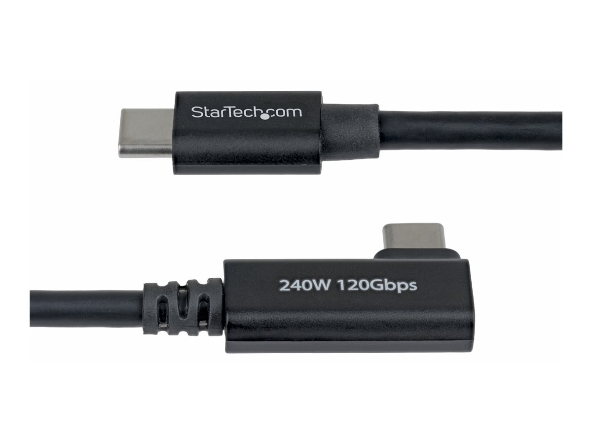 StarTech.com 2.6ft (80cm) Right Angle Thunderbolt 5 Cable, 80Gbps/Up to 120Gbps, 240W PD, 8K 60Hz, Certified Thunderbolt Cable, Compatible w/Thunderbolt 4/USB4/USB-C