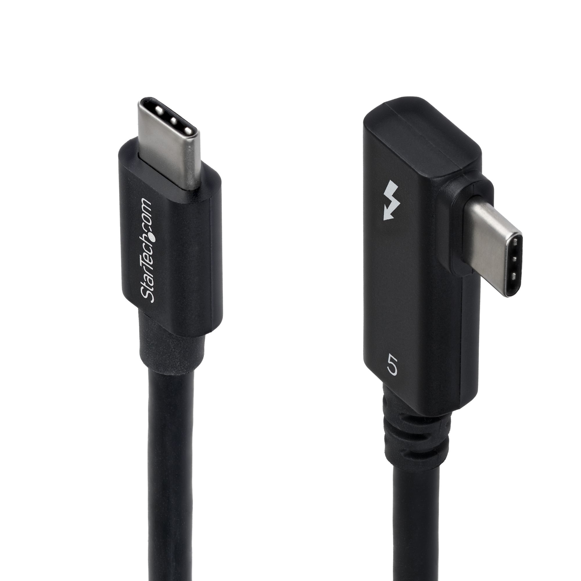 StarTech.com 2.6ft (80cm) Right Angle Thunderbolt 5 Cable, 80Gbps/Up to 120Gbps, 240W PD, 8K 60Hz, Certified Thunderbolt Cable, Compatible w/Thunderbolt 4/USB4/USB-C