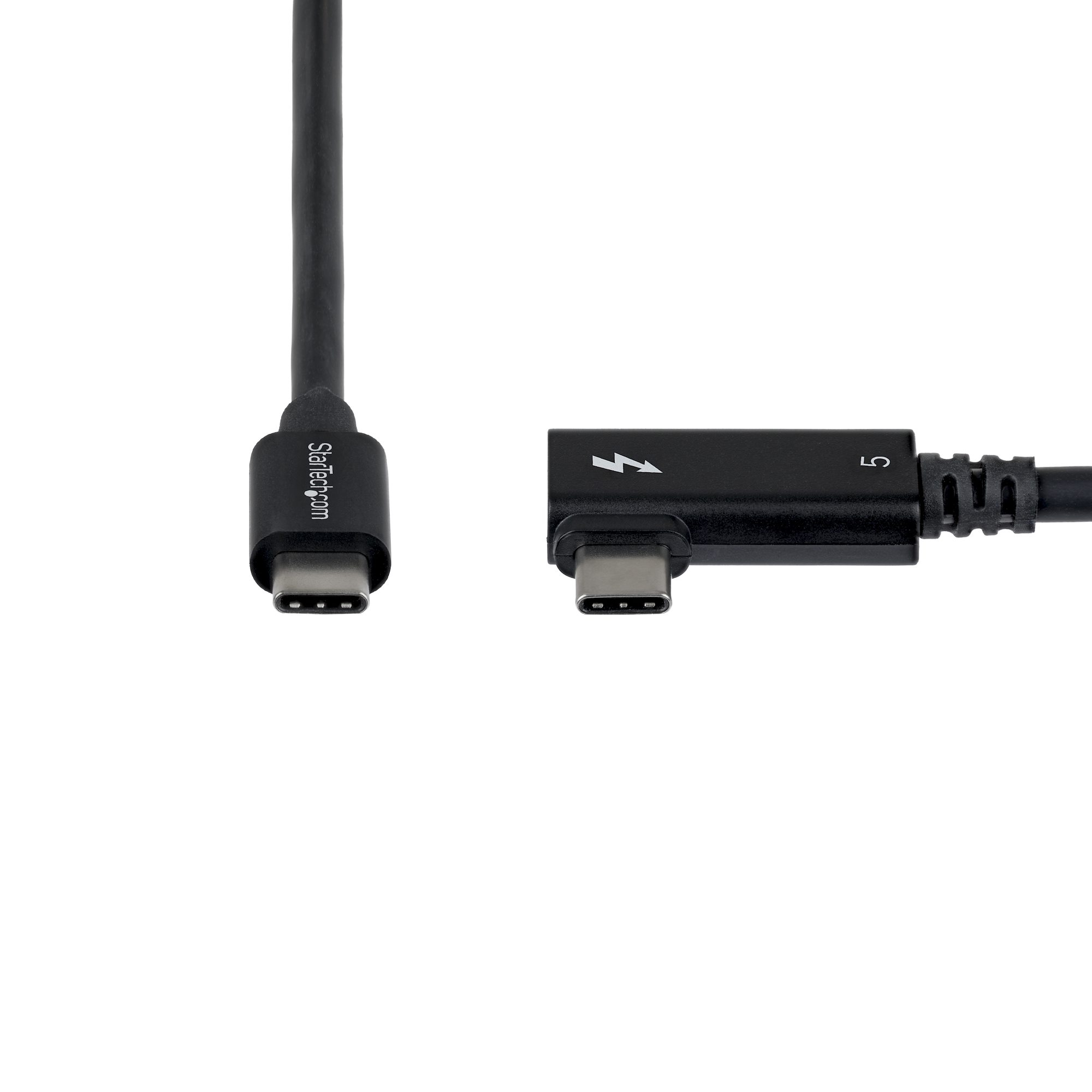 StarTech.com 2.6ft (80cm) Right Angle Thunderbolt 5 Cable, 80Gbps/Up to 120Gbps, 240W PD, 8K 60Hz, Certified Thunderbolt Cable, Compatible w/Thunderbolt 4/USB4/USB-C