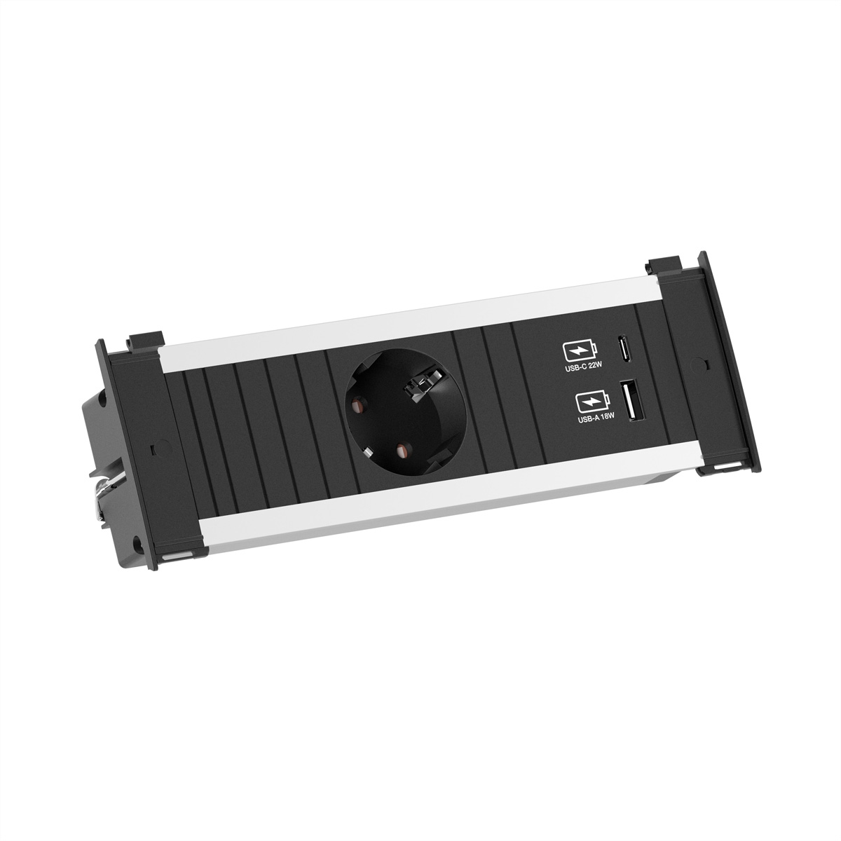 Bachmann KAPSA - Steckdosenleiste - Eingabe, Eingang Typ F - Ausgangsanschl�sse: 3 (Typ F, 24 pin USB-C, USB)