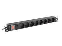 Lanberg POWER STRIP PDU RACK 19 (1U, 16A, 8X Shuko, 2m) - 2 m
