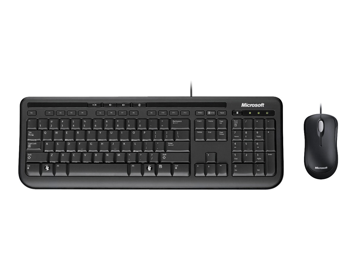 Microsoft Wired Desktop 600 clavier Souris incluse USB Noir