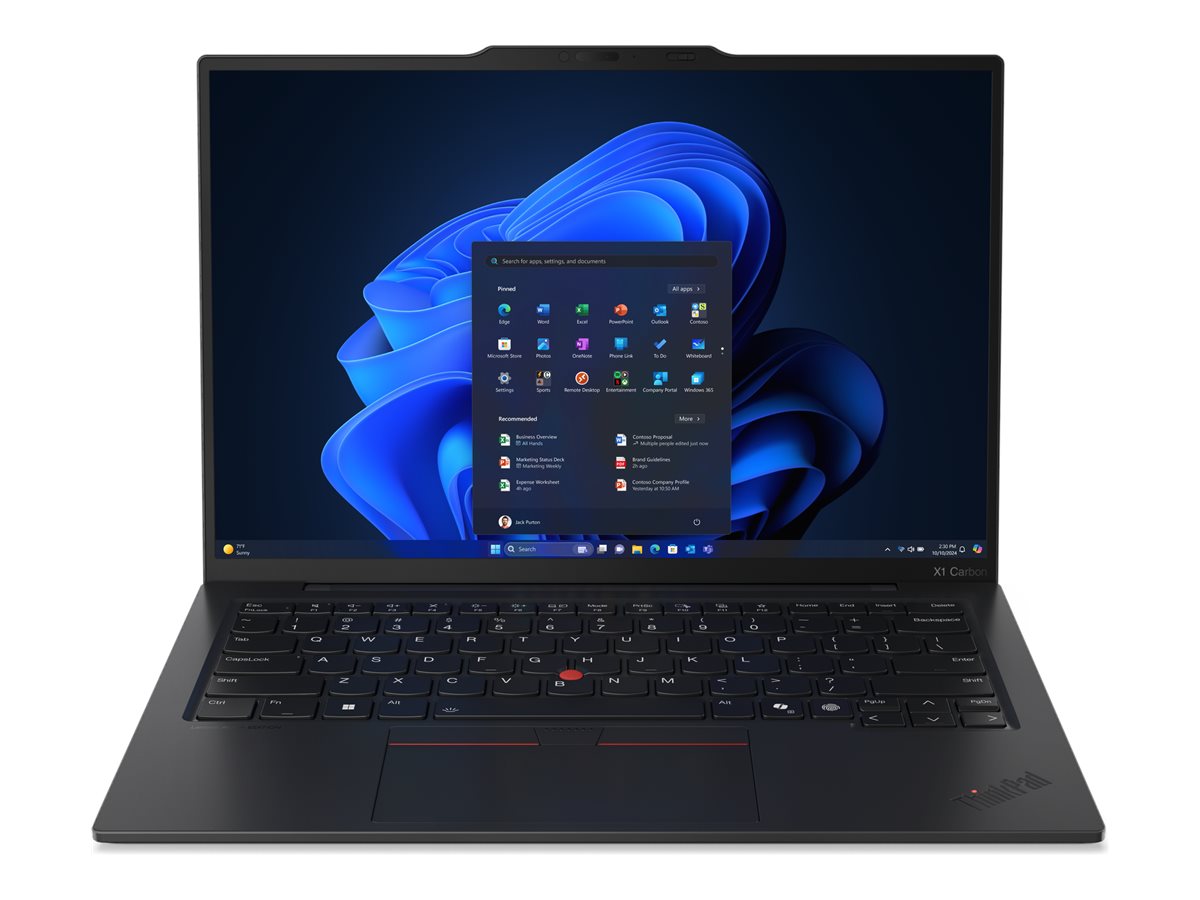 Lenovo ThinkPad X1 Carbon Gen 13 Intel Core Ultra 7 255U Laptop 35.6 cm (14) WUXGA 32 GB LPDDR5x-SDRAM 1 TB SSD Wi-Fi 6E (802.11ax) Windows 11 Pro German Black