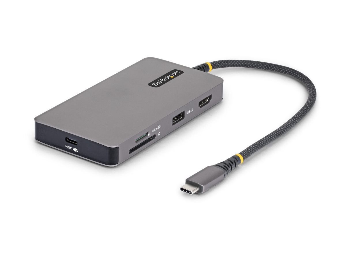 StarTech.com Adattatore Multiporta USB-C con HDMI 4K 60Hz, PD 140W, Hub USB 10Gbps, GbE, Slot SD/MicroSD, Mini Dock Plug-and-Play per Laptop Dell, HP, Lenovo