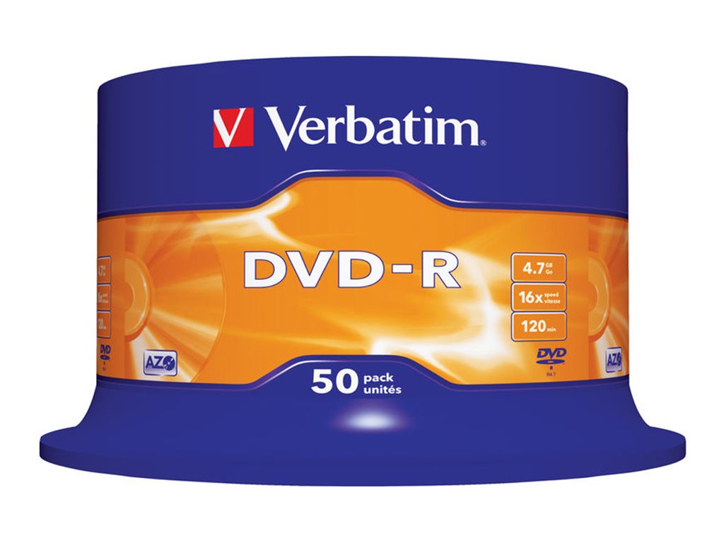 Verbatim 50 x DVD-R - 4.7 GB 16x - mattsilber