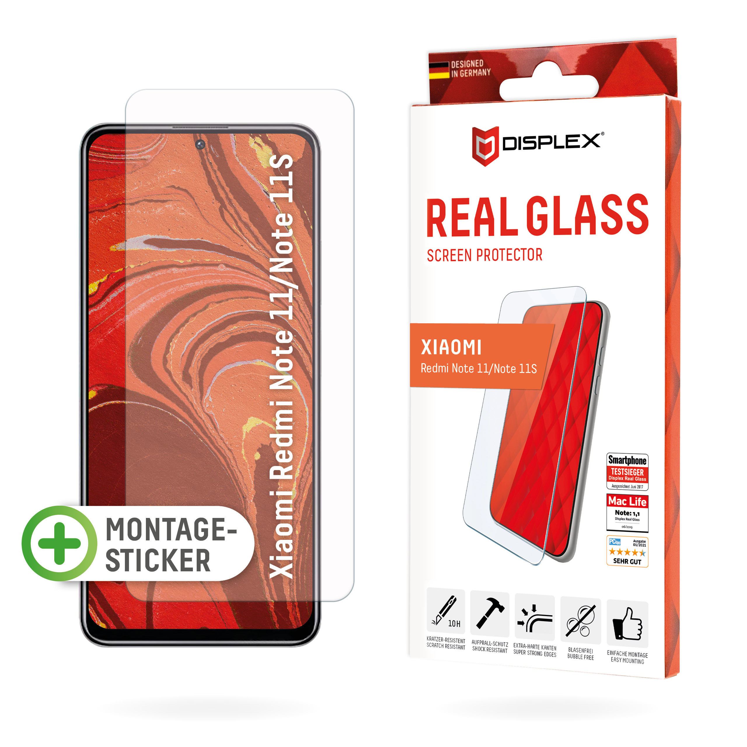 E.V.I. DISPLEX Real Glass - Bildschirmschutz fr Handy