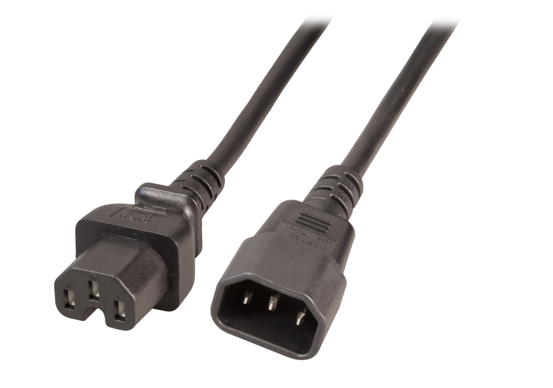 EFB Elektronik Warmgerteverlngerung C14 180 - C15 180 schwarz 1 m 3 x 0.75 mm