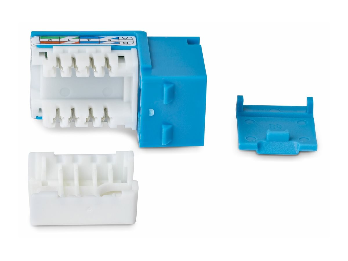 StarTech.com Cat6 Keystone Jack, 24-Pack RJ45 Ethernet Keystone Jacks, UTP Cat6 Wall Jack, 90-Degree 110 Punch Down, Blue