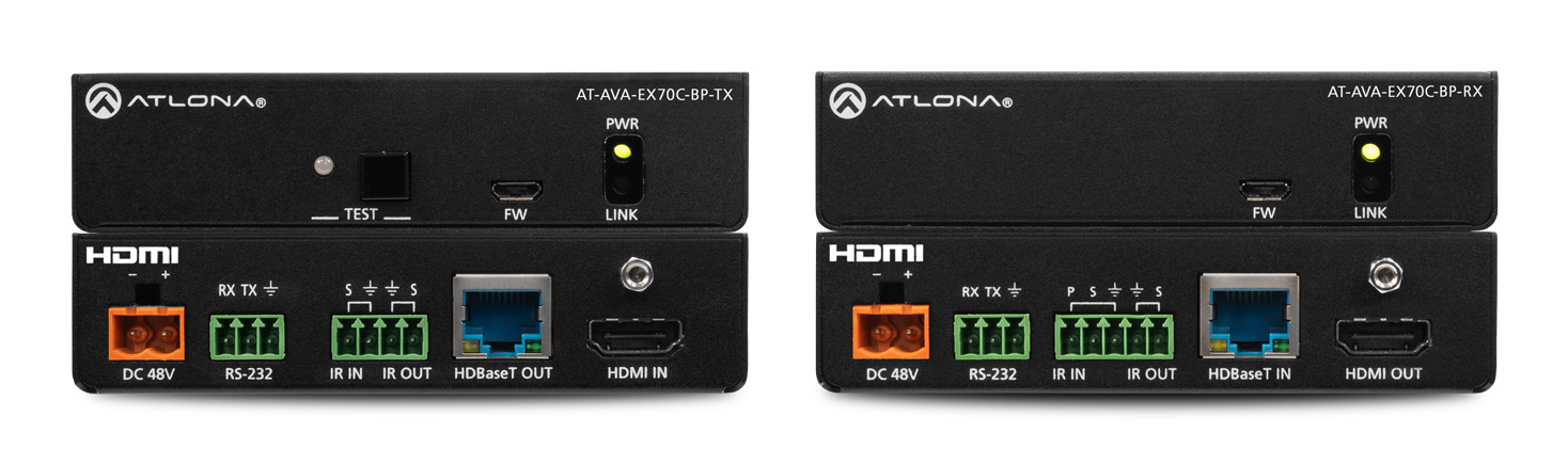 Atlona AT-AVA-EX70C-BP-KIT network extender Network transmitter & receiver Black