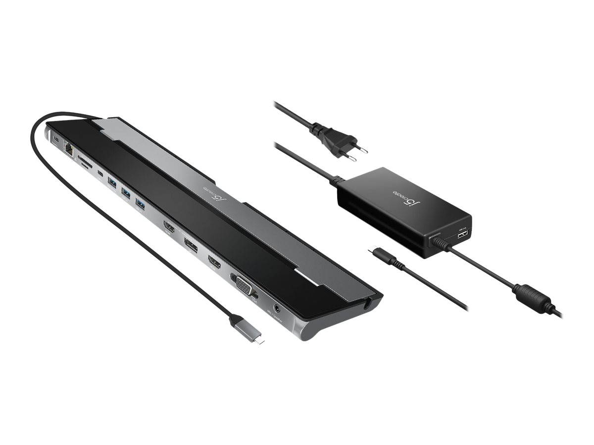 j5create JCD543P-EN Estaci�n de acoplamiento de pantalla triple USB-C� con adaptador PD de 100W - UE