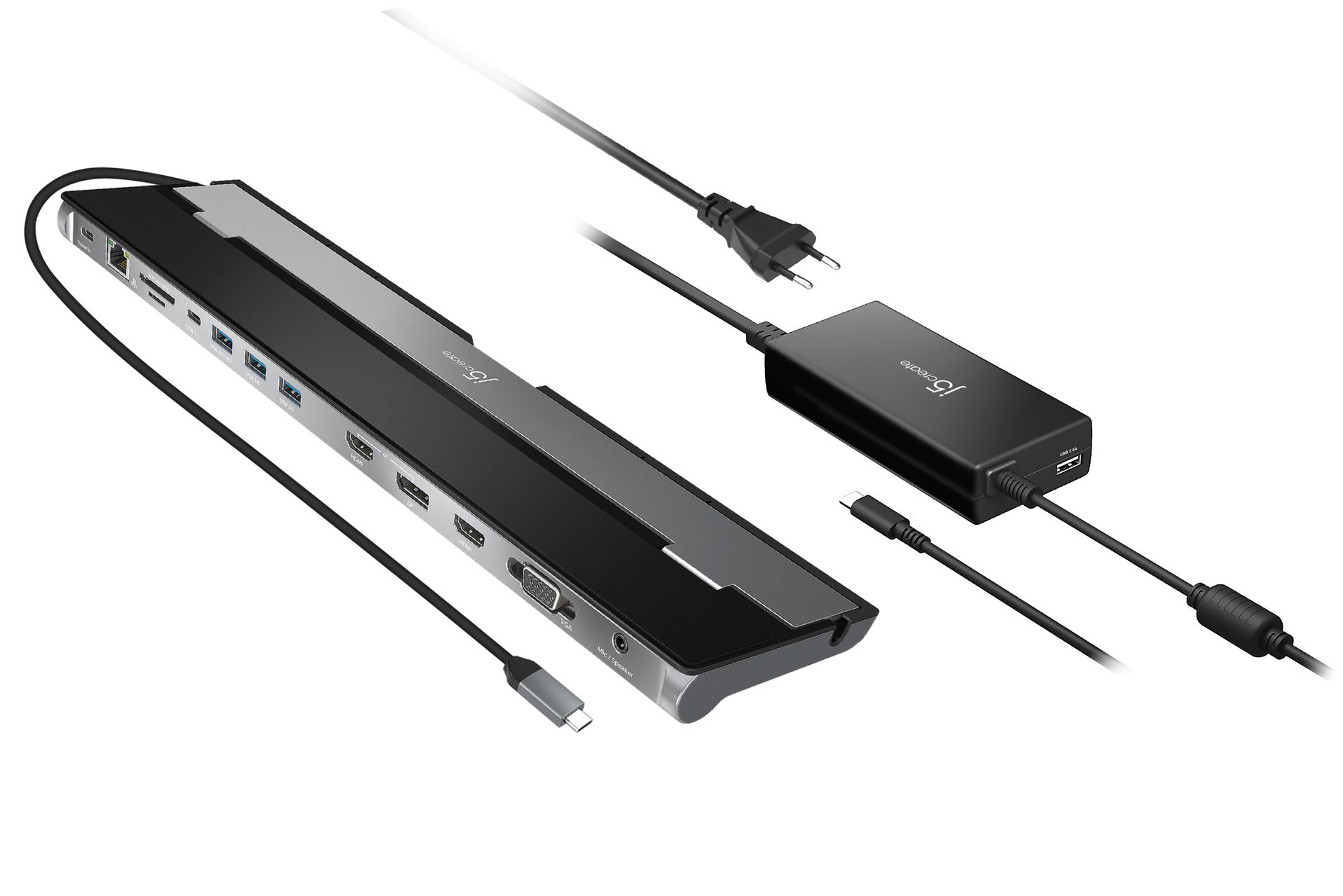 j5create JCD543P-EN Estaci�n de acoplamiento de pantalla triple USB-C� con adaptador PD de 100W - UE