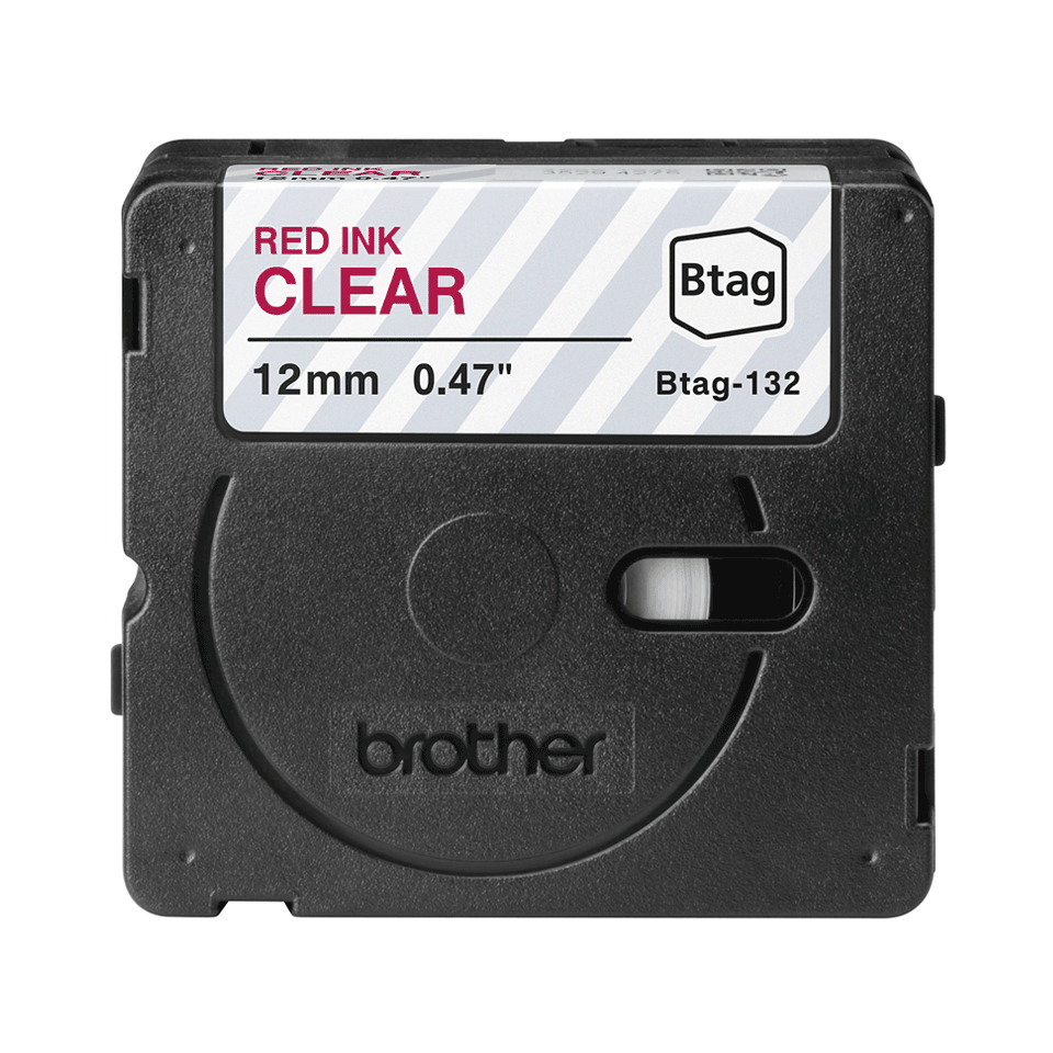 Brother BTAG-132 cinta para impresora de etiquetas Rojo sobre transparencia