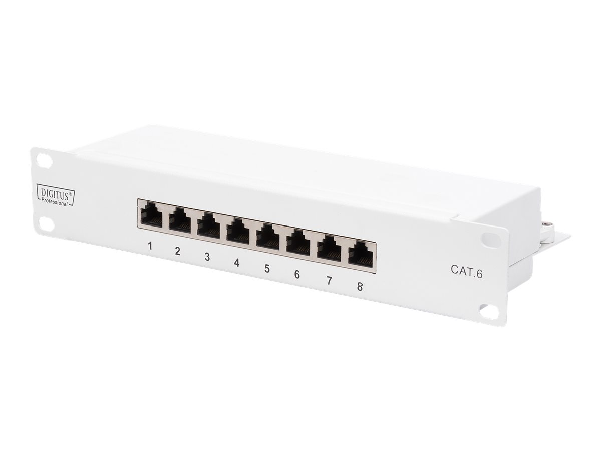 DIGITUS CAT 6, Klasse E Patch Panel, geschirmt, grau