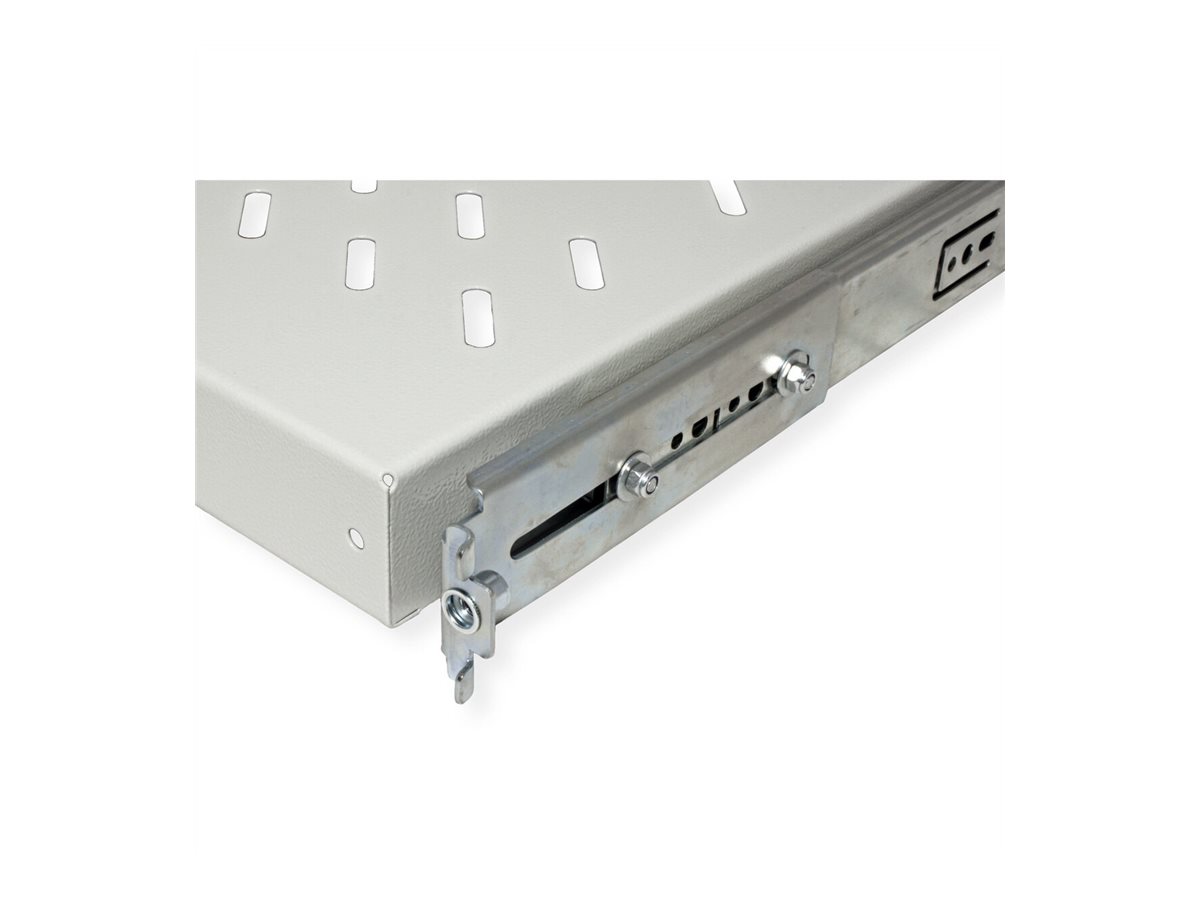 ROLINE Rack-Schieberegal - 550 mm tief, Tragf�higkeit 25 kg - RAL 7035, Hellgrau - 1U - 48.3 cm (19)