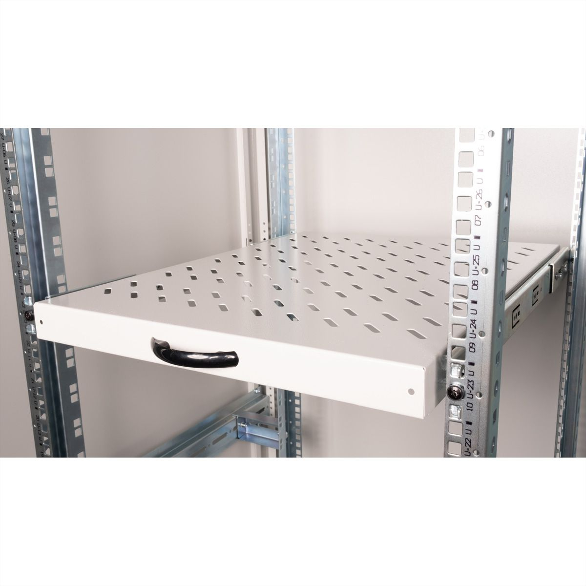 ROLINE Rack-Schieberegal - 550 mm tief, Tragf�higkeit 25 kg - RAL 7035, Hellgrau - 1U - 48.3 cm (19)