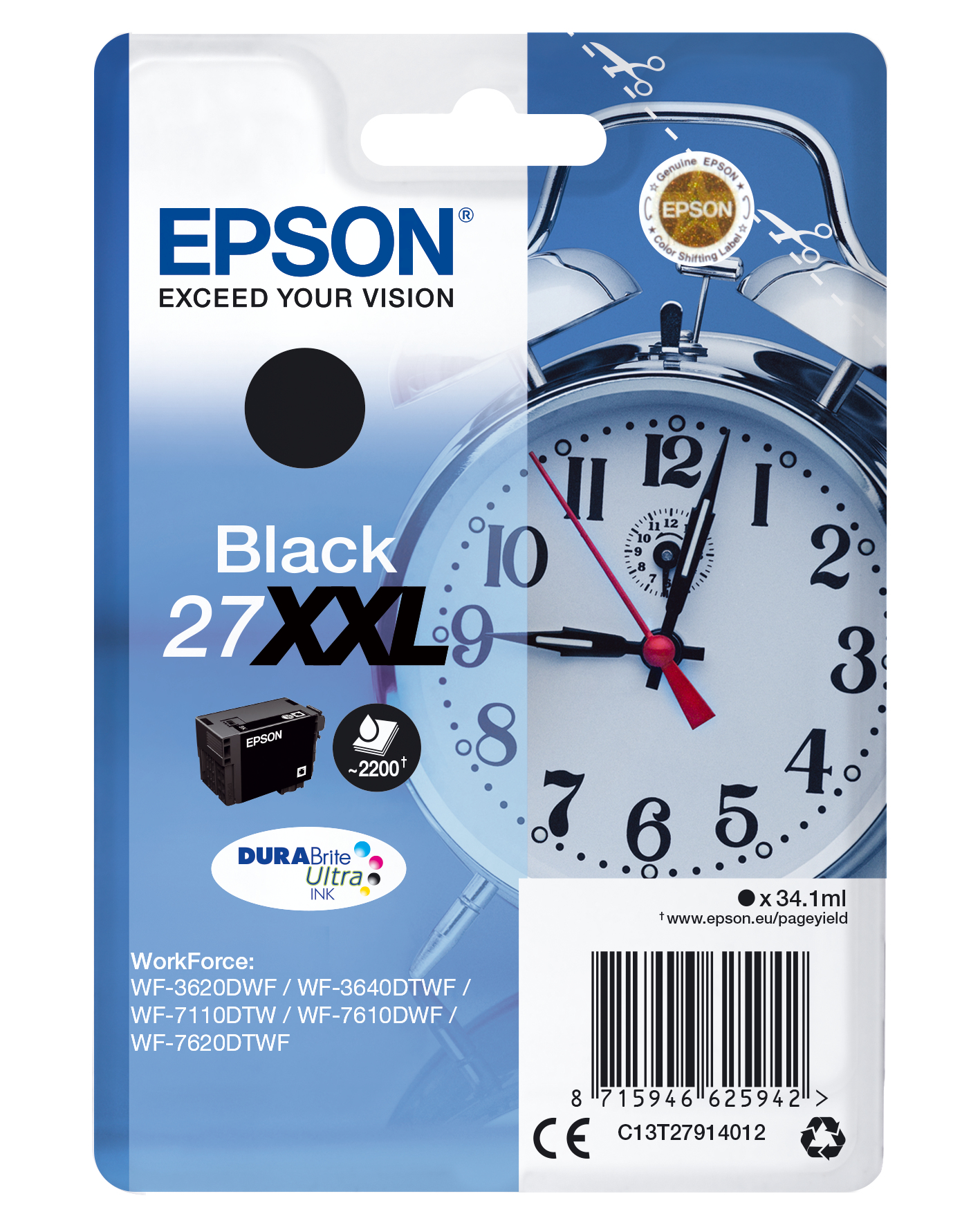 Epson 27XXL - 34.1 ml - XL - Schwarz - Original