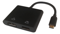 Deltaco USB-C MST HUB, 2x 4K/60Hz, HDMI+ DP, - Digital/Daten