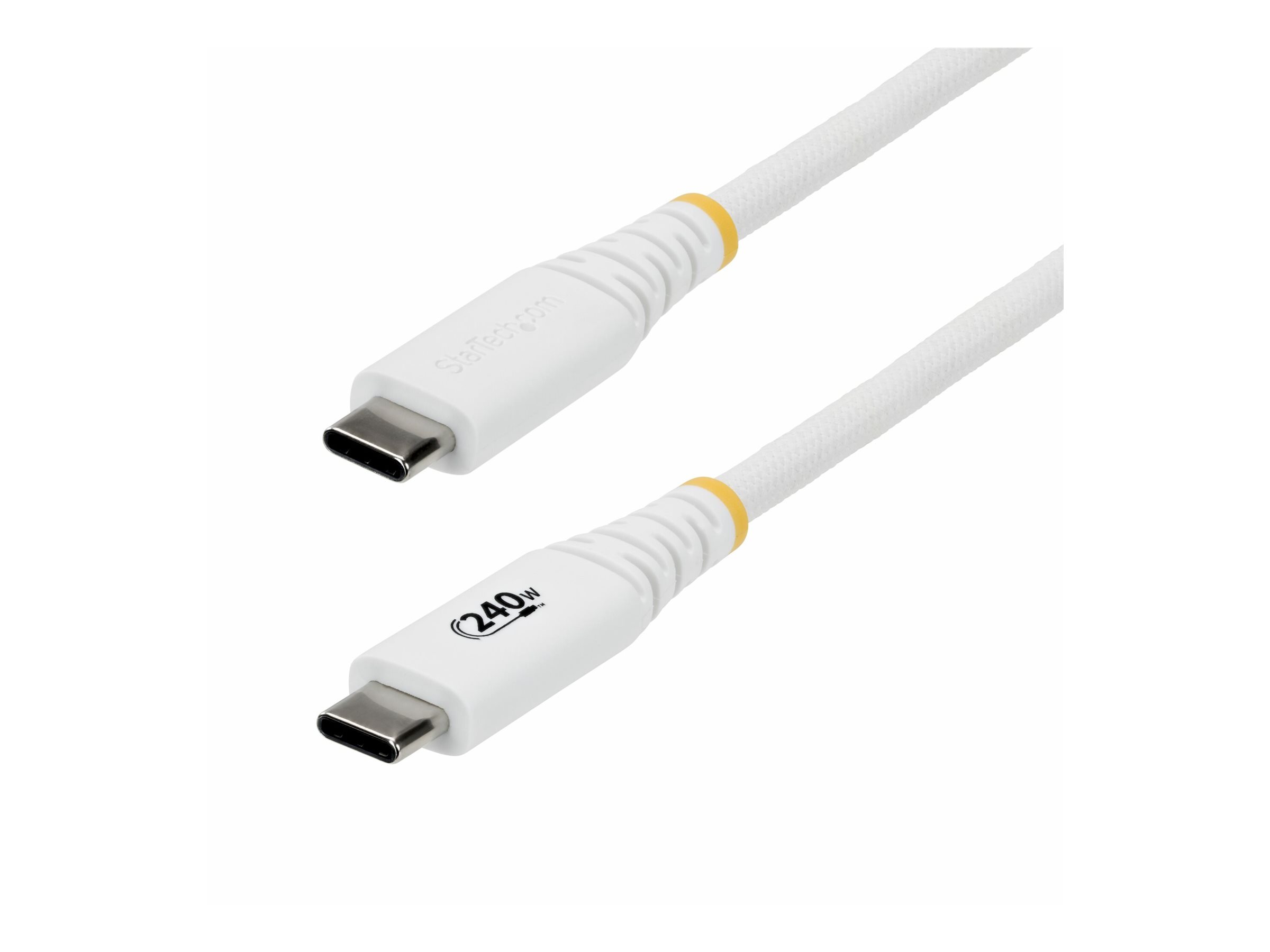 StarTech.com Cable de Carga USB-C Reforzado 1m - Cable Tipo C - PD 240W EPR 5A - USB 2.0 para Port�til - Duradero y Ultraflexible - Blanco - Certificado USB-IF