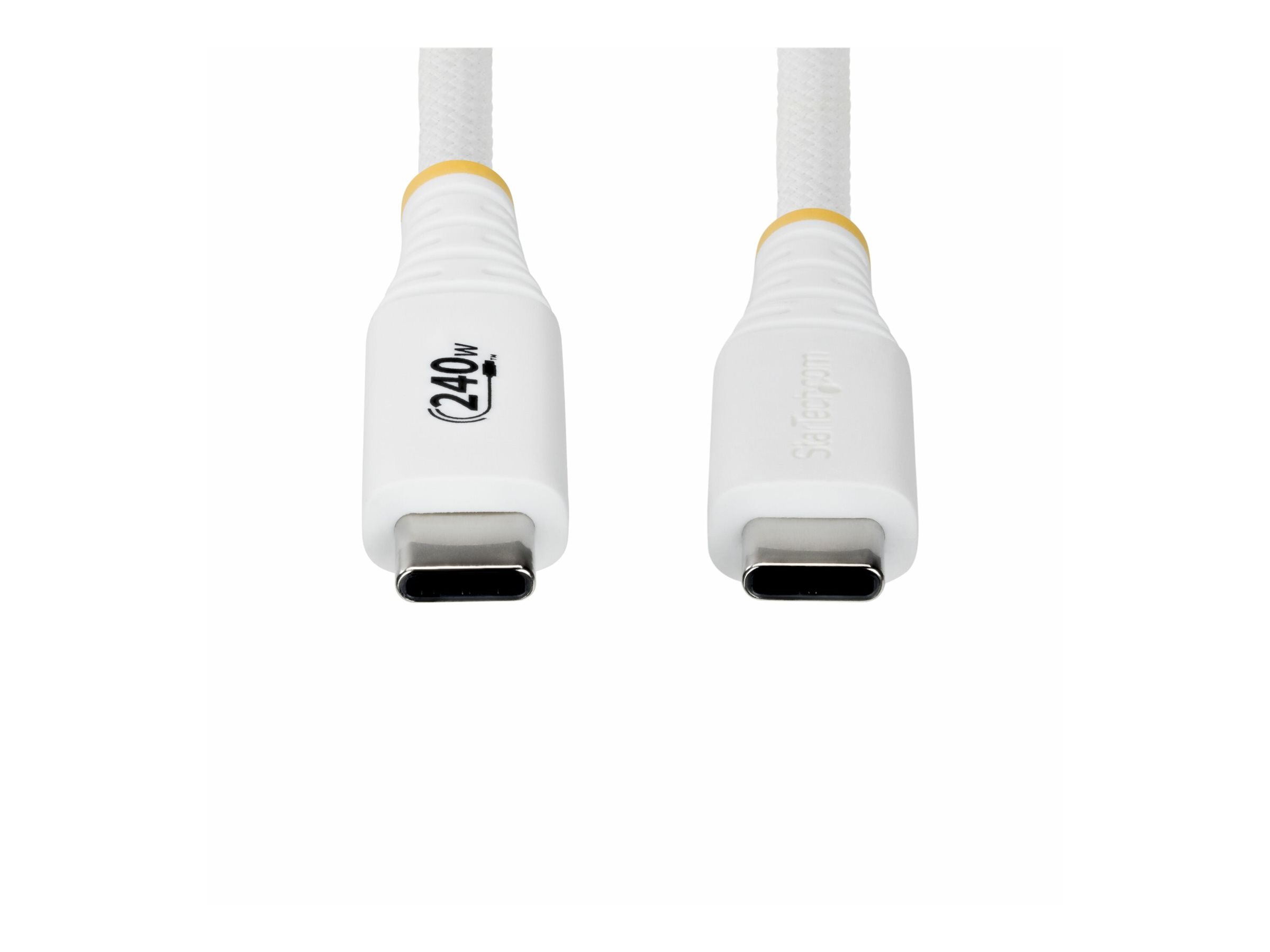 StarTech.com 1m (3ft) USB-C Charging Cable, Durable and Ultra-Flexible, 240W (5A) PD EPR, USB 2.0 Laptop Charger Cable, USB-IF Certified, Rugged USB-C Charging Cord - White