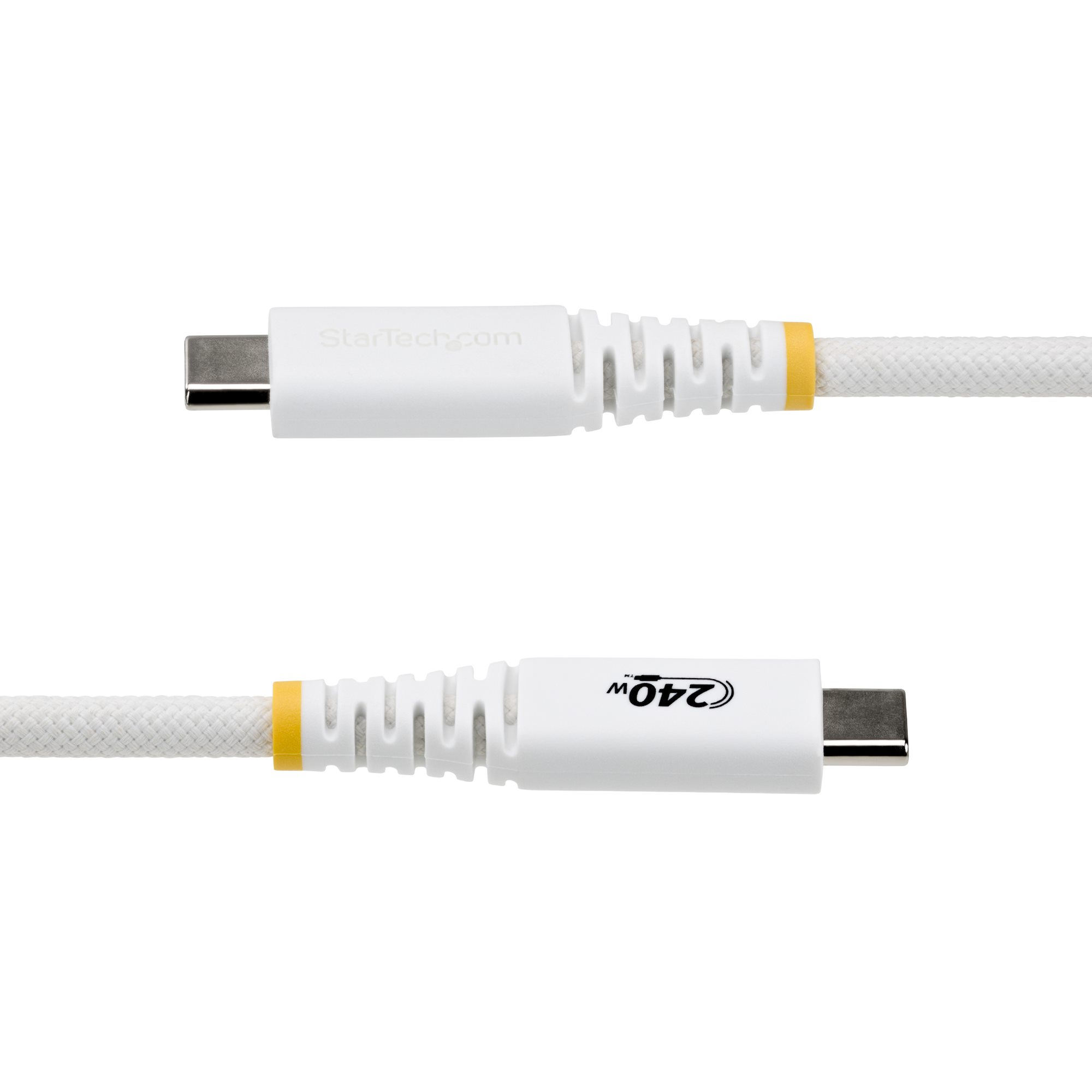 StarTech.com 1m (3ft) USB-C Charging Cable, Durable and Ultra-Flexible, 240W (5A) PD EPR, USB 2.0 Laptop Charger Cable, USB-IF Certified, Rugged USB-C Charging Cord - White