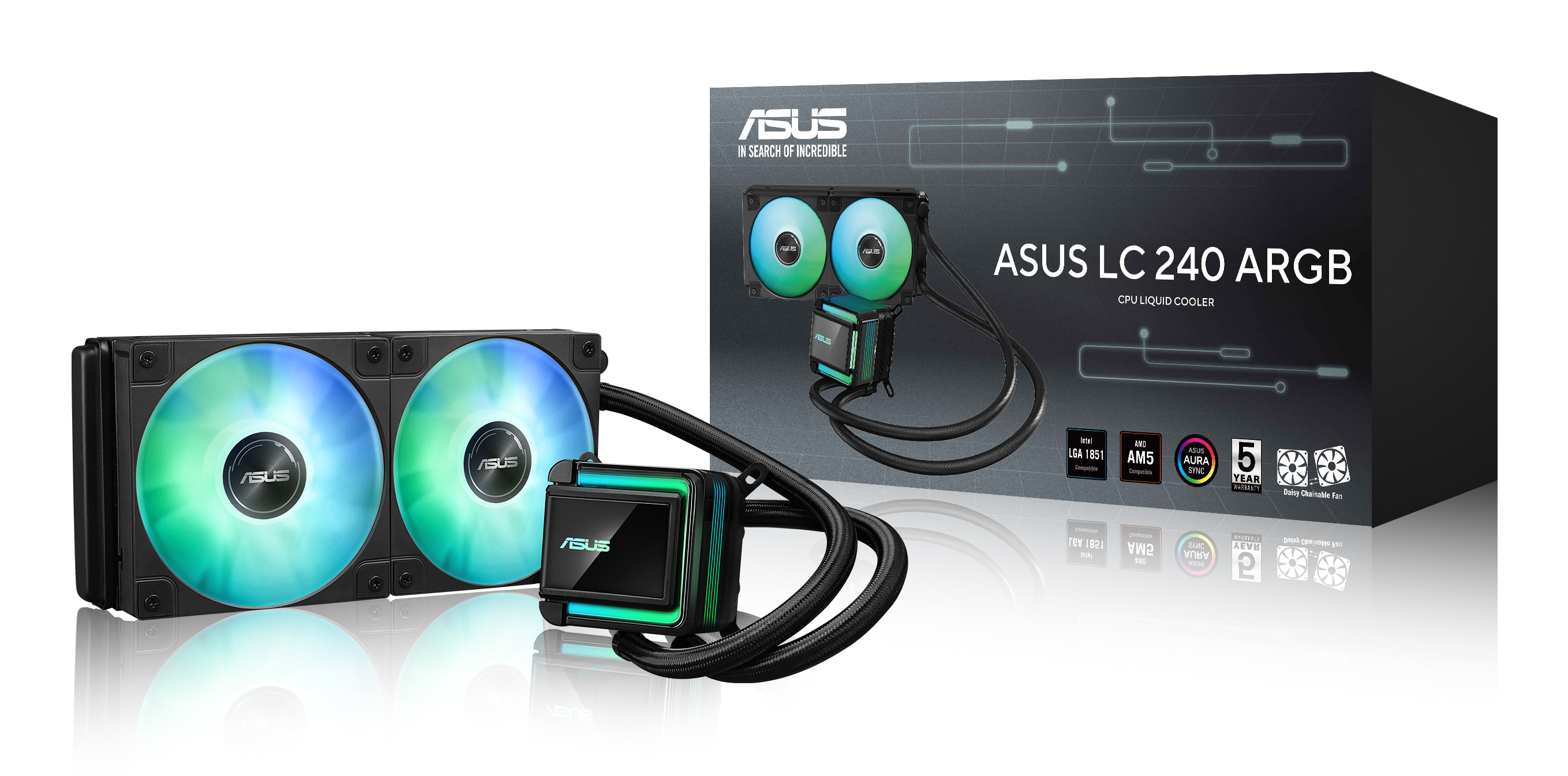 ASUS LC 240 ARGB Processeur Refroidisseur de liquide tout-en-un 12 cm Noir 1 pi�ce(s)