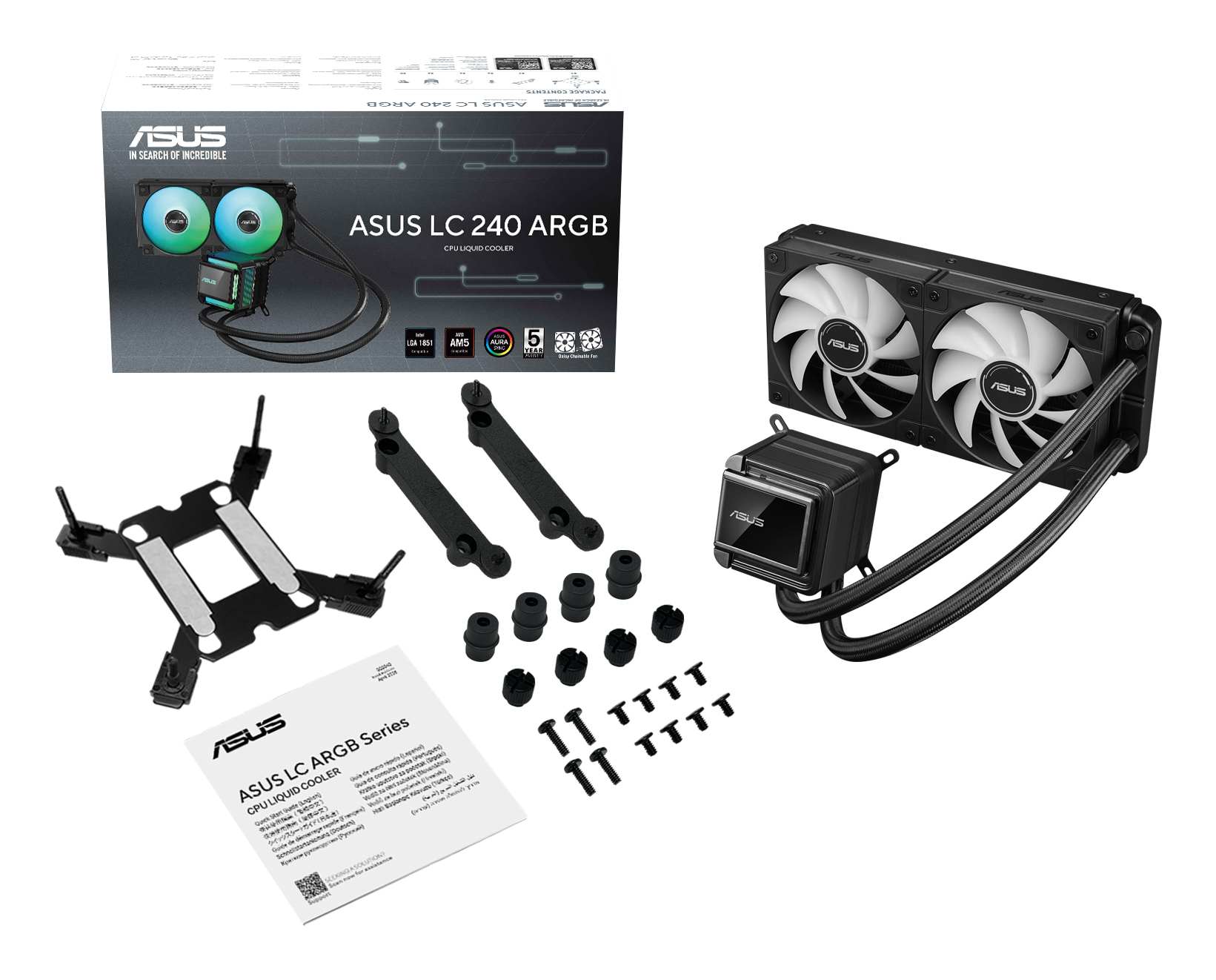 ASUS LC 240 ARGB Processeur Refroidisseur de liquide tout-en-un 12 cm Noir 1 pi�ce(s)