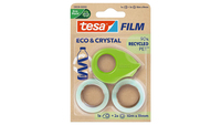 Tesa Eco & Crystal 2 Rollen 10mX19mm Blister mit Abroller