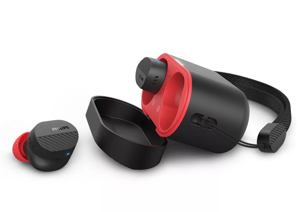 Philips TAA5508BK/00 - True Wireless Stereo (TWS) - Anrufe/Musik - 20 - 20000 Hz - 45 g - Kopfhrer - Schwarz - Rot