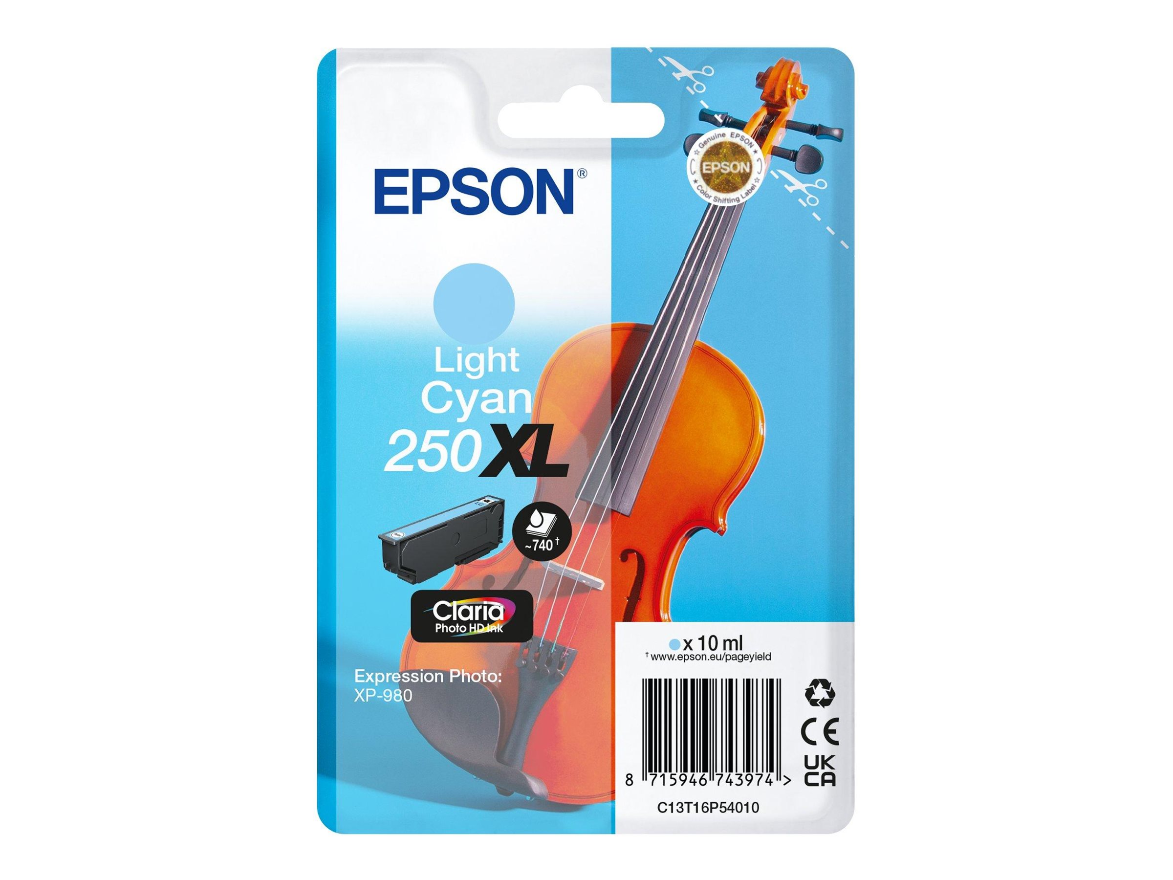 Epson Violin Claria Photo HD cartucho de tinta 1 pieza(s) Original Alto rendimiento (XL) Cian claro