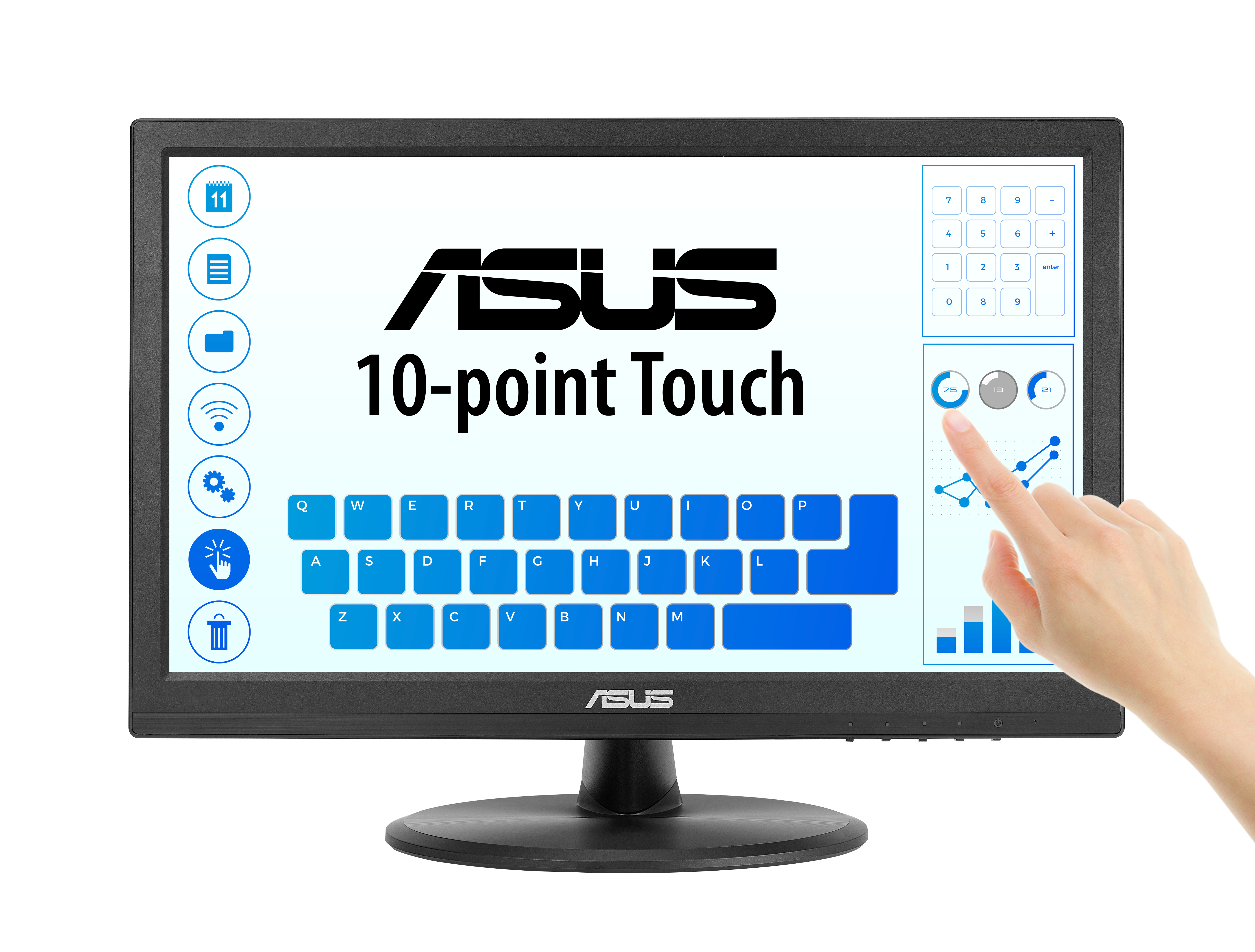 ASUS Touch VT169HE computer monitor 39.6 cm (15.6) 1920 x 1080 pixels Full HD LED Touchscreen Tabletop Black