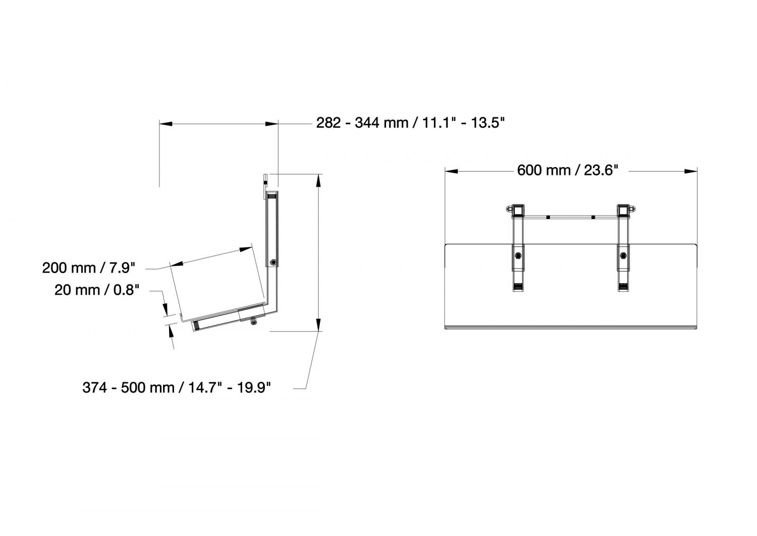 Conen Mounts AFSCETAKBLI signage display mount accessory Shelf