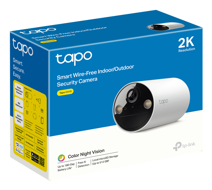 TP-Link Tapo C410 cam�ra de s�curit� Balle (forme) Cam�ra de s�curit� IP Ext�rieure 2304 x 1296 pixels Plafond/mur