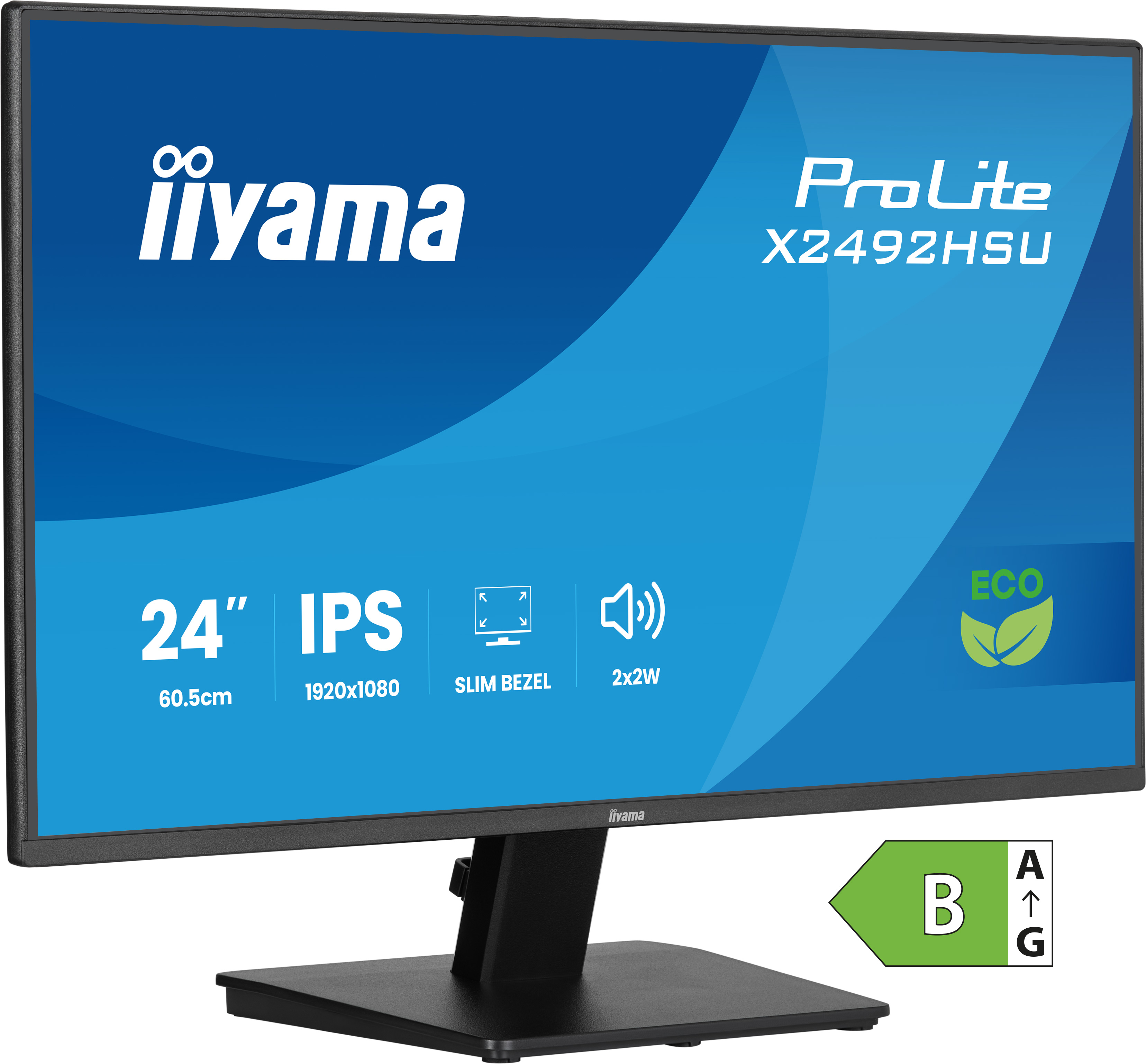 iiyama ProLite 24 IPS Full HD panel with 4-side slim bezel and B energy class