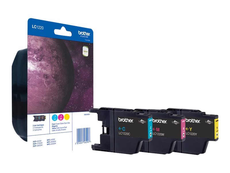 Brother LC1220RBWBP ink cartridge 3 pc(s) Original Cyan, Magenta, Yellow