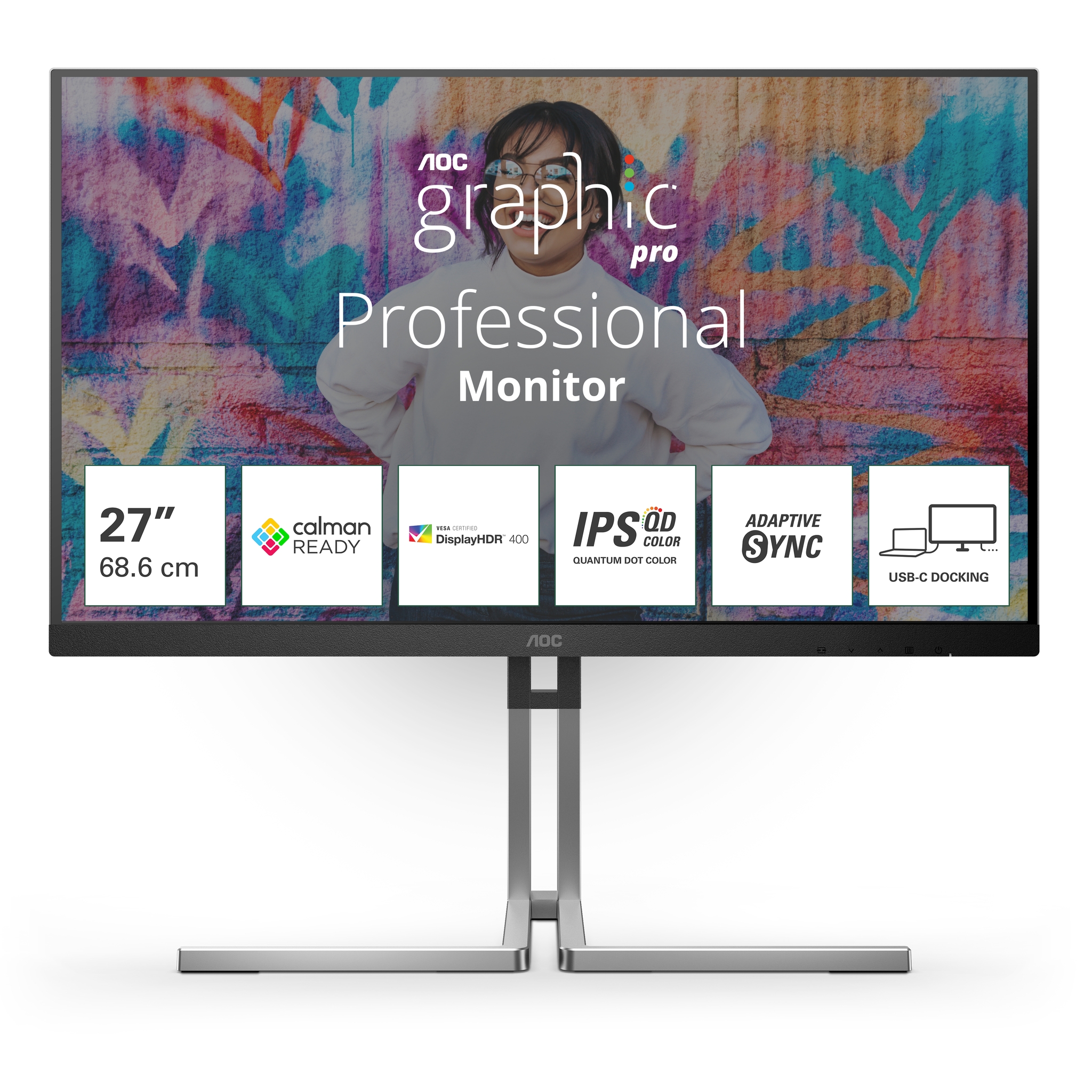AOC Q27U3CV computer monitor 68.6 cm (27) 2560 x 1440 pixels 4K Ultra HD LCD Black
