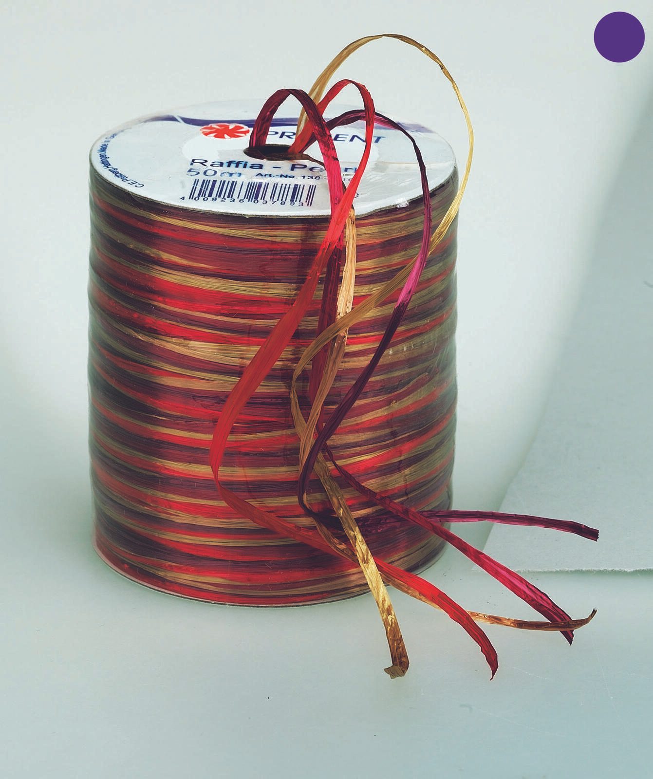 C.E. Pattberg Geschenkband Raffia glnzend rot/gold 3.0 mm x 50.0m