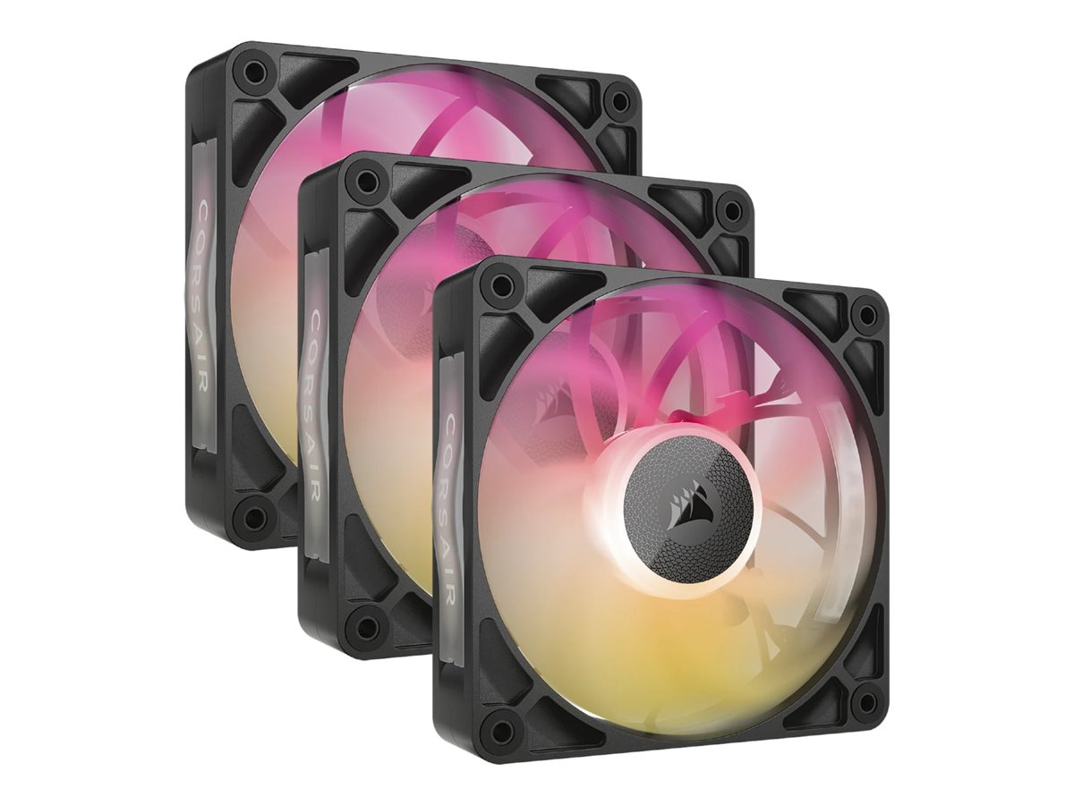 Corsair iCUE Link RX120 MAX RGB Starter Kit - Gehuselfter - 120 mm - Schwarz (Packung mit 3)