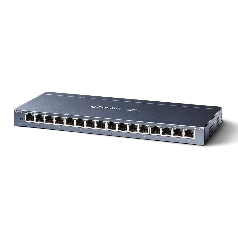 TP-Link TL-SG116 switch di rete Non gestito Gigabit Ethernet (10/100/1000) Nero