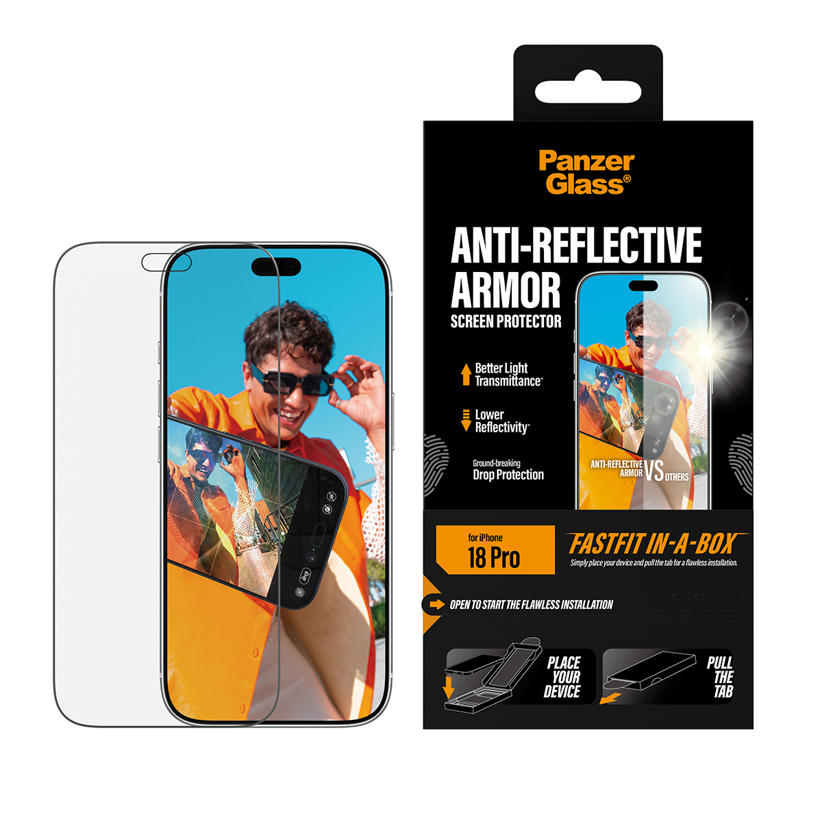 PanzerGlass � Anti-reflective Armor Screen Protector iPhone 2026 Pro w. FASTFIT IN-A-BOX
