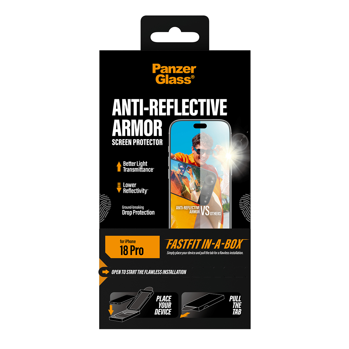 PanzerGlass � Anti-reflective Armor Screen Protector iPhone 2026 Pro w. FASTFIT IN-A-BOX