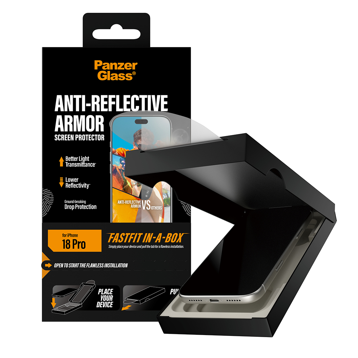 PanzerGlass � Anti-reflective Armor Screen Protector iPhone 2026 Pro w. FASTFIT IN-A-BOX