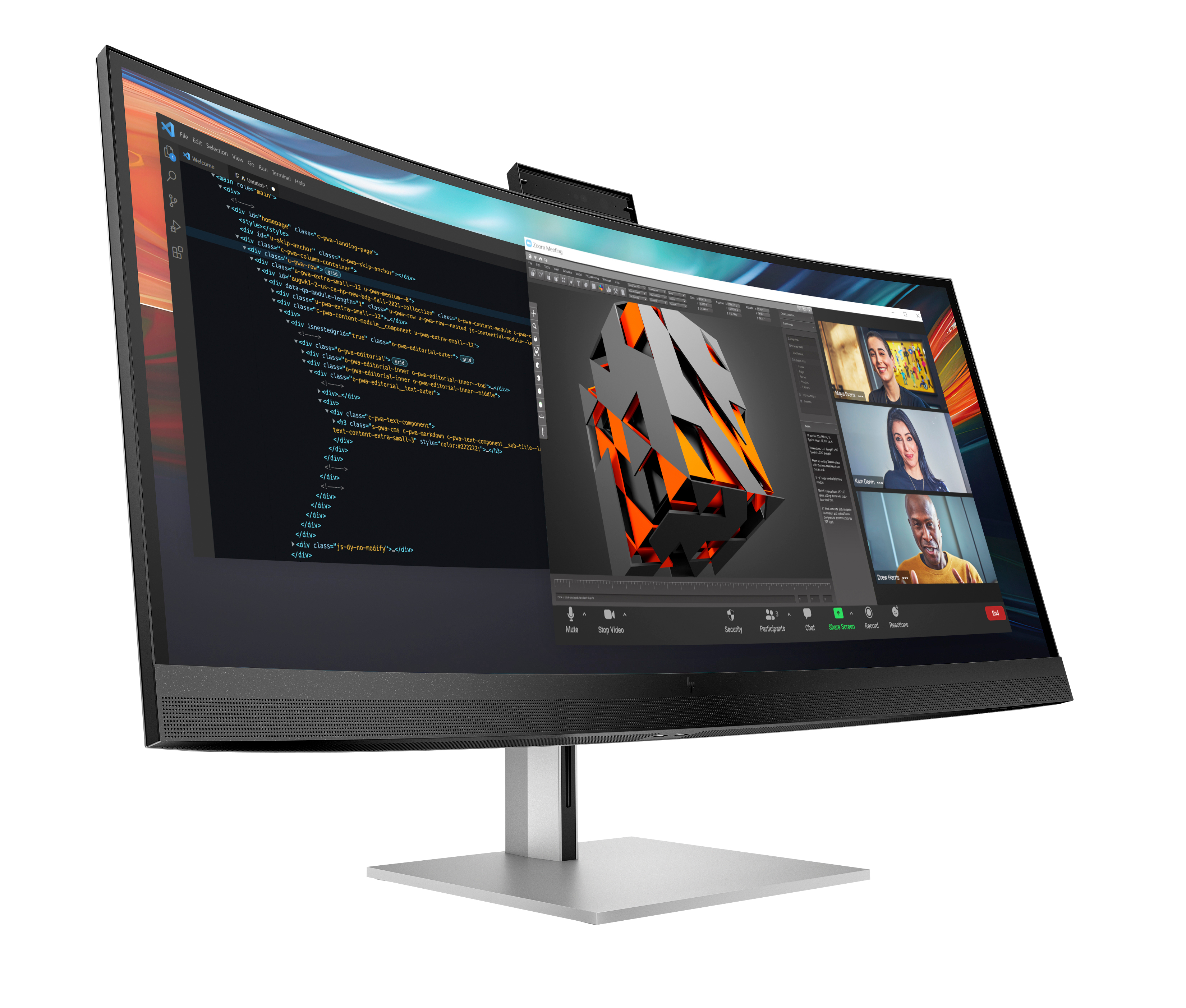 HP 740pm - Series 7 Pro - LED-Monitor - gebogen - 101.6 cm (40)