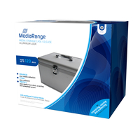 MEDIARANGE BOX79 - Gehusebox - 120 Disks - Silber - Fleece - Kunststoff - Holz - 120 mm - Aluminium