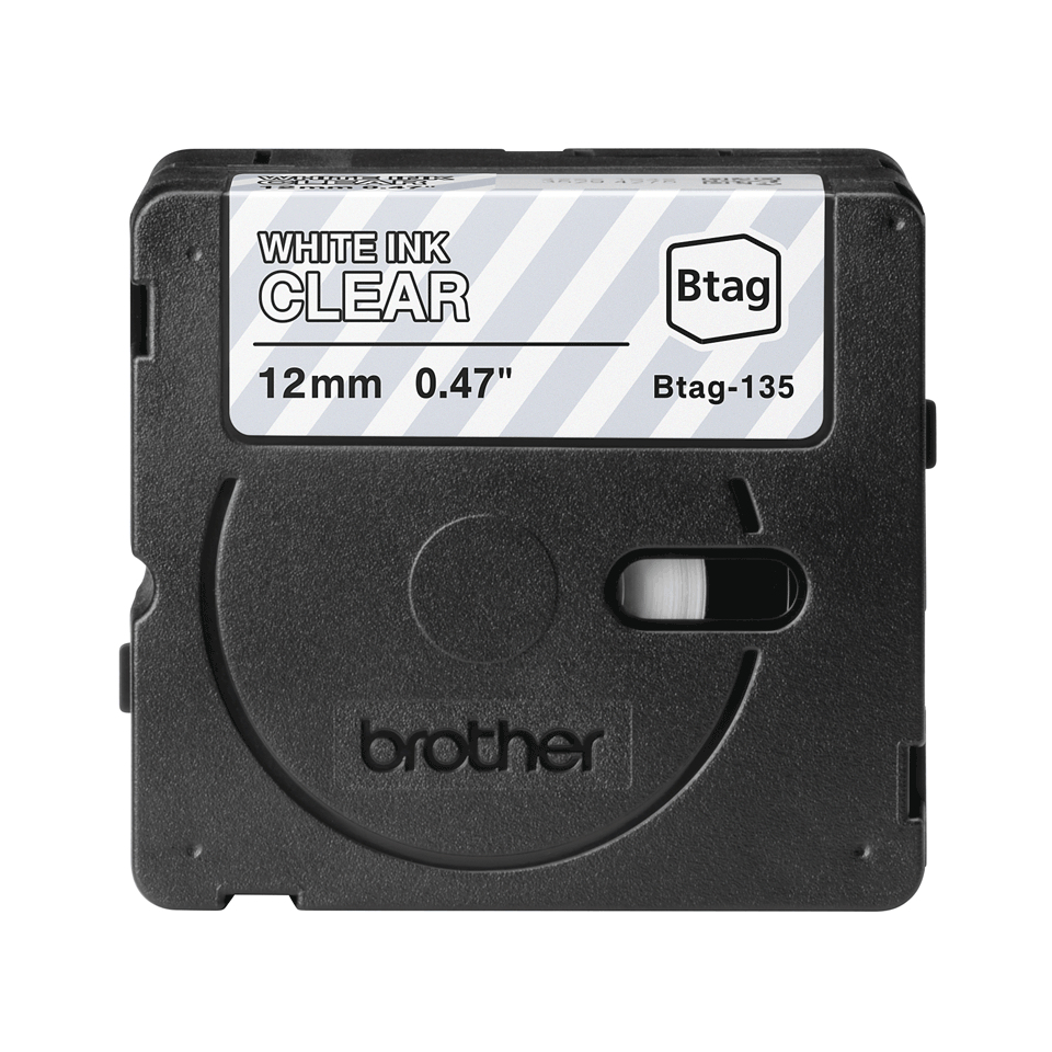 Brother BTAG-135 cinta para impresora de etiquetas Blanco sobre transparencia