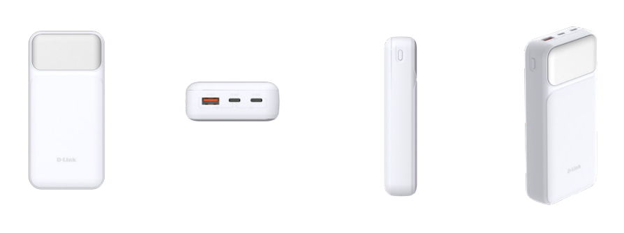 D-Link DPP-201 - Powerbank - 20000 mAh - 65 Watt - PD 3.0, QC 3.0, PD 2.0, QC 2.0 - 3 Ausgabeanschlussstellen (USB Typ A, 2 x USB-C)
