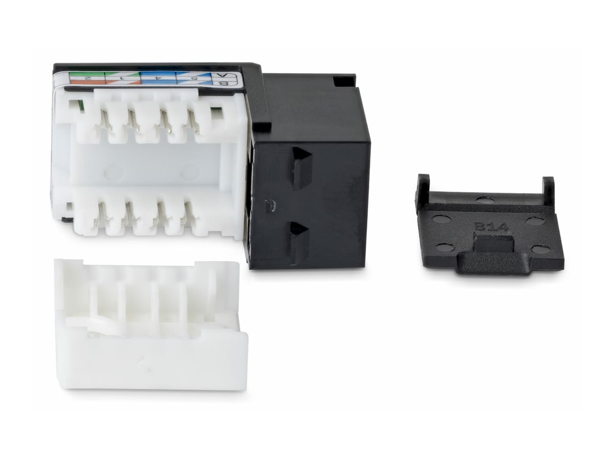 StarTech.com Cat6 Keystone Jack, 24-Pack RJ45 Ethernet Keystone Jacks, UTP Cat6 Wall Jack, 90-Degree 110 Punch Down, Black