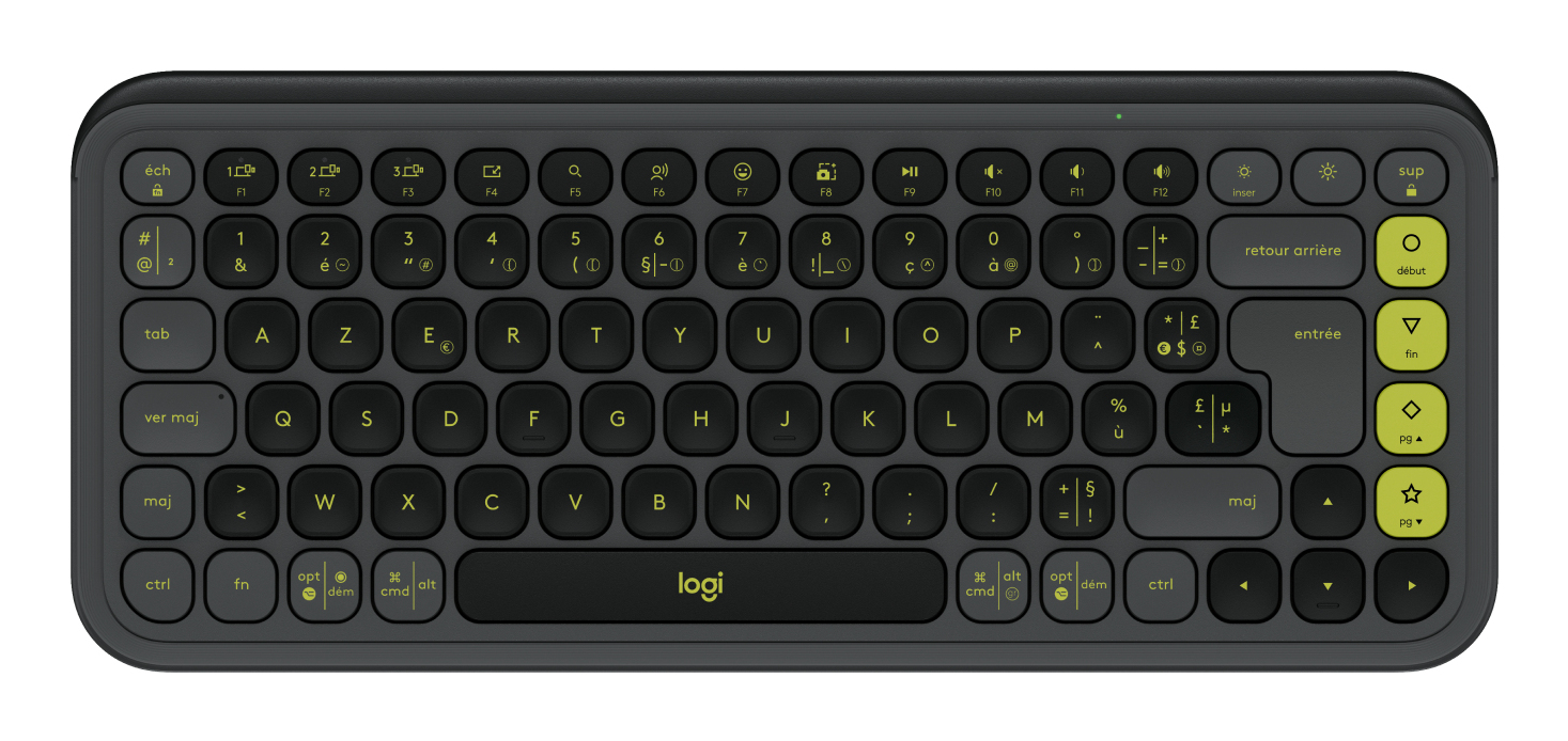 Logitech POP Icon Keys keyboard Universal Bluetooth AZERTY French Graphite, Green