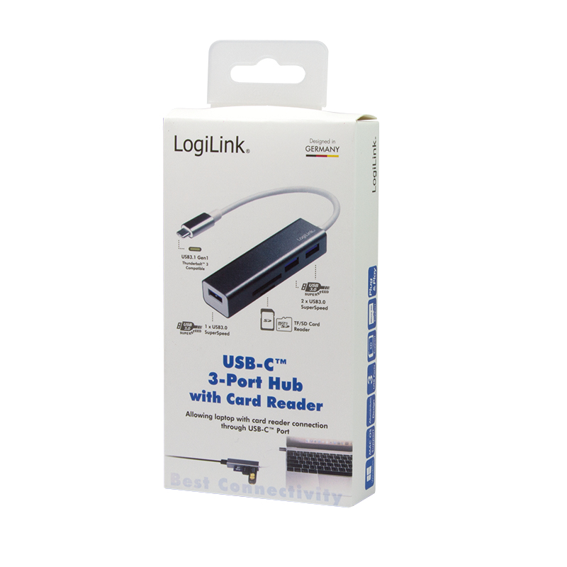 LogiLink UA0305 hub & concentrateur USB 3.2 Gen 1 (3.1 Gen 1) Type-C 5000 Mbit/s Aluminium