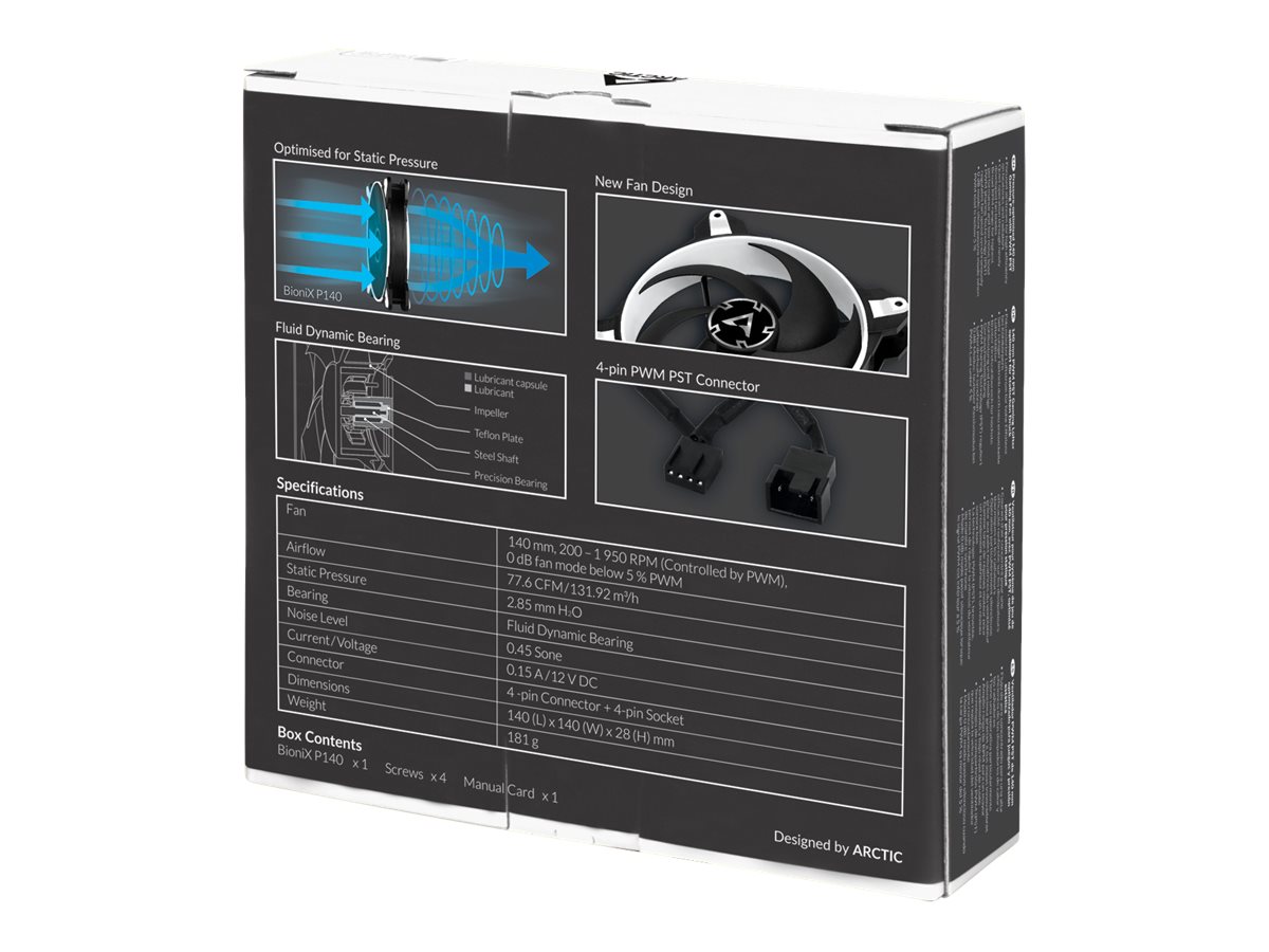 ARCTIC BioniX P120 Carcasa del ordenador Ventilador 12 cm Negro, Blanco